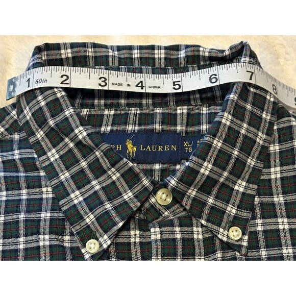 Men's Ralph Lauren Brand Green Button-Down Casual Plaid Shirt 100% Cotton Size X - Picture 9 of 16